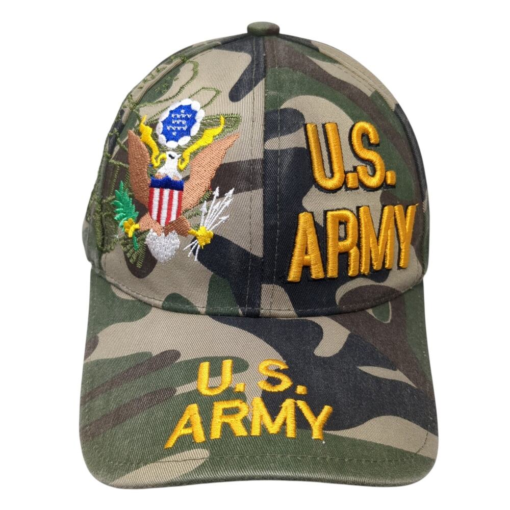 U.S Army Strapback Baseball Hat Multi One Size Embroidered Camouflage 777 Cap